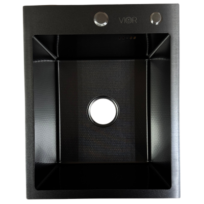 Кухонна мийка VIOR HandMade 40x50 Графіт Декор (Товщина 3.0/1,0 мм + корзина, дозатор та сифон в комплекті) Кухонна мийка VIOR HandMade 40x50 Графіт Декор (Товщина 3.0/1,0 мм + корзина, дозатор та сифон в комплекті)