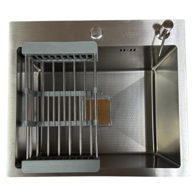 Кухонна мийка VIOR HandMade 50x44 Сатин Декор (Товщина 3.0/1,0 мм + корзина, дозатор та сифон квадратний в комплекті) Кухонна мийка VIOR HandMade 50x44 Сатин Декор (Товщина 3.0/1,0 мм + корзина, дозатор та сифон квадратний в комплекті)