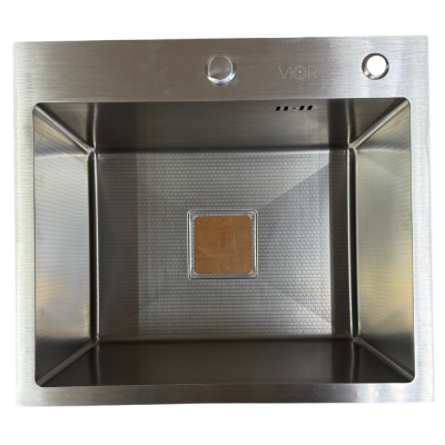 Кухонна мийка VIOR HandMade 50x44 Сатин Декор (Товщина 3.0/1,0 мм + корзина, дозатор та сифон в комплекті) Кухонна мийка VIOR HandMade 50x44 Сатин Декор (Товщина 3.0/1,0 мм + корзина, дозатор та сифон в комплекті)