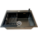 Кухонна мийка VIOR HandMade 60x45 Графіт (Товщина 3.0/1,0 мм + корзина, дозатор та сифон  в комплекті)